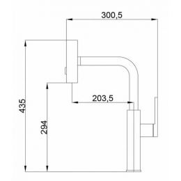 Смеситель для кухни Valfex Apollion Steel, однорычажный, высокий выдвижной излив, сталь