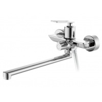 Смеситель для ванны Valfex Aquila Chrome, однорычажный, длинный излив, ручной душ, хром