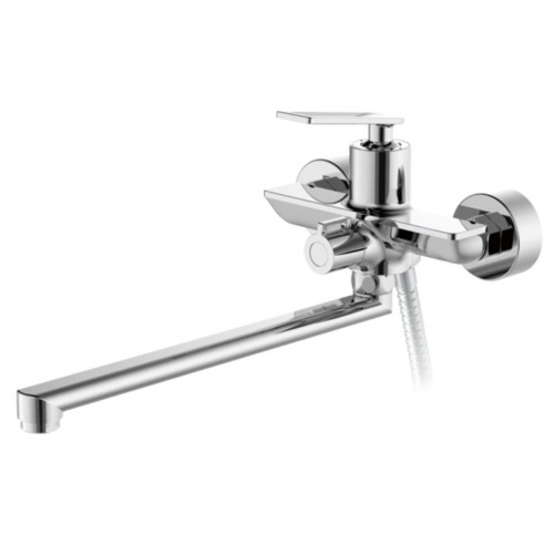 Смеситель для ванны Valfex Aquila Chrome, однорычажный, длинный излив, ручной душ, хром купить в интернет магазине Санрай73