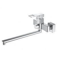 Смеситель для ванны Valfex Arcadia Chrome, однорычажный, длинный излив, ручной душ, хром