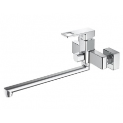 Смеситель для ванны Valfex Arcadia Chrome, однорычажный, длинный излив, ручной душ, хром