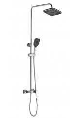 Душевая система Valfex Arcadia Chrome, однорычажная, излив, тропический и ручной душ, штанга, хром