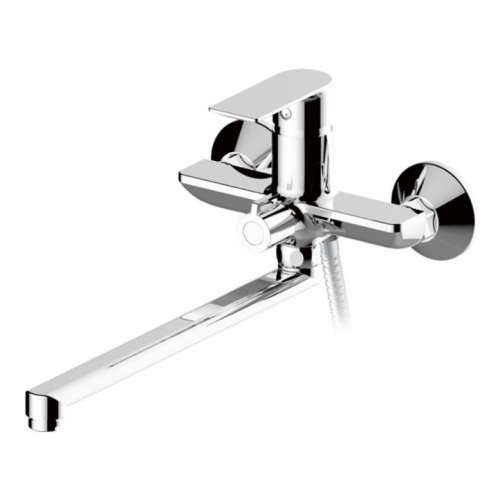 Смеситель для ванны Valfex Argo Chrome, однорычажный, длинный излив, ручной душ, хром купить в интернет магазине Санрай73