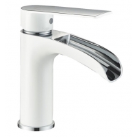 Смеситель для раковины Valfex Argo White, однорычажный, каскадный излив, белый/хром