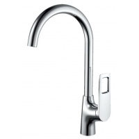 Смеситель для кухни Valfex Artemis Chrome, однорычажный, высокий излив, хром