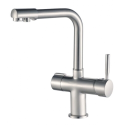 Смеситель для кухни Valfex Boreas Steel, с выходом для фильтра, высокий излив, сталь