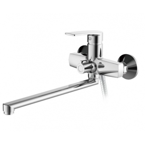 Смеситель для ванны Valfex Gemini Chrome, однорычажный, длинный излив, ручной душ, хром купить в интернет магазине Санрай73