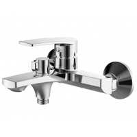 Смеситель для ванны Valfex Gemini Chrome, однорычажный, короткий излив, ручной душ, хром