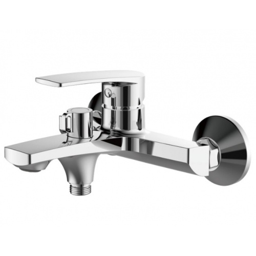 Смеситель для ванны Valfex Gemini Chrome, однорычажный, короткий излив, ручной душ, хром купить в интернет магазине Санрай73