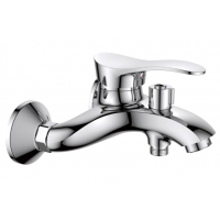 Смеситель для ванны Valfex Leda Chrome, однорычажный, короткий излив, ручной душ, хром
