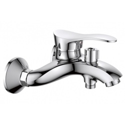 Смеситель для ванны Valfex Leda Chrome, однорычажный, короткий излив, ручной душ, хром