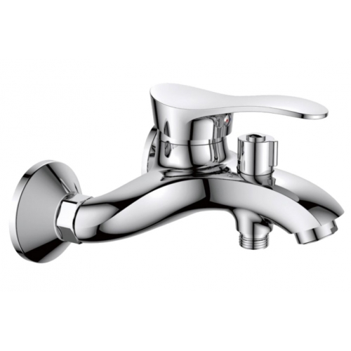 Смеситель для ванны Valfex Leda Chrome, однорычажный, короткий излив, ручной душ, хром купить в интернет магазине Санрай73