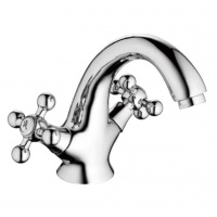 Смеситель для раковины Valfex Libra Chrome, двухвентильный, С-излив, хром