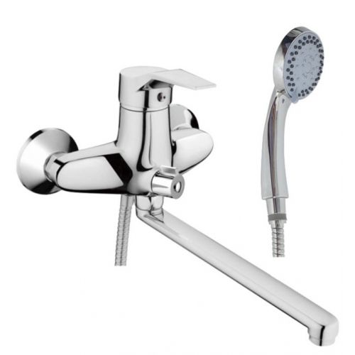 Смеситель для ванны Valfex Lyra Chrome, однорычажный, длинный излив, ручной душ, хром купить в интернет магазине Санрай73