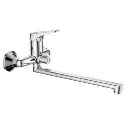 Смеситель для ванны Valfex Proxima Chrome, однорычажный, длинный излив, ручной душ, хром