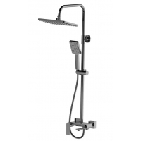 Душевая система Valfex Sarin Graphite, однорычажная, излив, тропический и ручной душ, штанга, графит