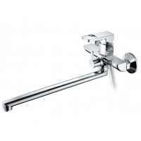 Смеситель для ванны Valfex Taurus Chrome, однорычажный, длинный излив, ручной душ, хром