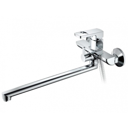 Смеситель для ванны Valfex Taurus Chrome, однорычажный, длинный излив, ручной душ, хром купить в интернет магазине Санрай73