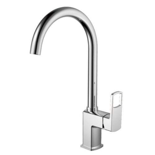 Смеситель для кухни Valfex Taurus Chrome, однорычажный, высокий излив, хром купить в интернет магазине Санрай73