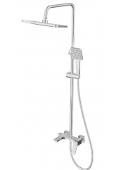 Душевая система Valfex Vega Chrome, однорычажная, излив, тропический и ручной душ, штанга, хром