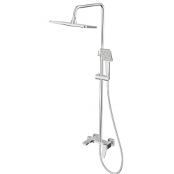 Душевая система Valfex Vega Chrome, однорычажная, излив, тропический и ручной душ, штанга, хром