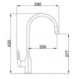 Смеситель для кухни Valfex Veritate Steel Graphite, однорычажный, высокий излив, графит