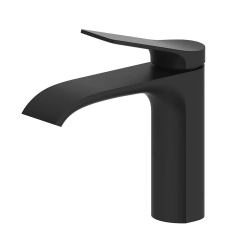 Смеситель для раковины VIEIR V343511C, однорычажный, Г-излив, черный матовый