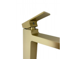Смеситель для раковины VIEIR V393512S, однорычажный, высокий Г-излив, золото