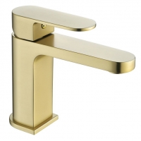 Смеситель для раковины VIEIR V283511S, однорычажный, средний Г-излив, золото