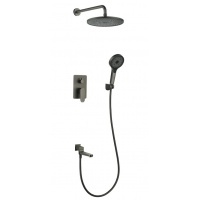Душевая система VIEIR V283563G, встраиваемая, тропический душ, ручной душ, излив, графит