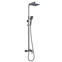 Душевая система VIEIR V353562G, однорычажный, излив, ручной душ, тропический душ, штанга, графит