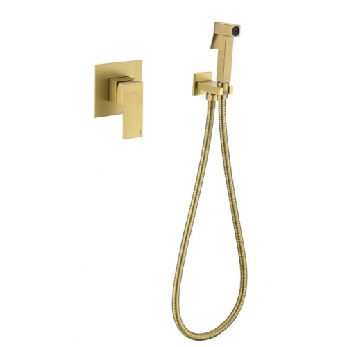 Смеситель с гигиеническим душем Vieir V393553S, встраиваемый, однорычажный, золото купить в интернет магазине Санрай73