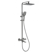 Душевая система VIEIR V393561G, термостатический, излив, ручной душ, тропический душ, штанга, графит
