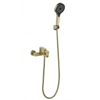 Смеситель для ванны VIEIR V283531S, однорычажный, короткий излив, ручной душ, золото матовое