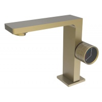 Смеситель для раковины VIEIR V323511S одноручковый, Г-излив, золото матовое