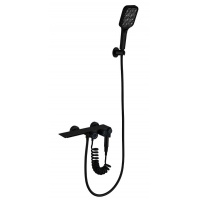 Смеситель для ванны VIEIR V323531C, двуручковый, каскадный излив, ручной и гигиенический душ, черный