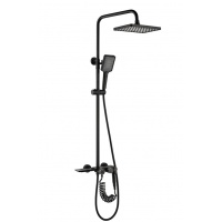 Душевая система VIEIR V323562C каскад, ручной, тропический и гигиенический душ, штанга, черный матов