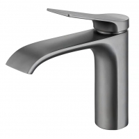 Смеситель для раковины VIEIR V343511G, однорычажный, Г-излив, графит металлический