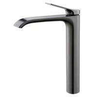 Смеситель для раковины VIEIR V343512G, однорычажный, высокий Г-излив, графит металлический