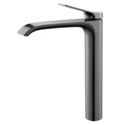 Смеситель для раковины VIEIR V343512G, однорычажный, высокий Г-излив, графит металлический