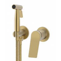 Смеситель с гигиеническим душем VIEIR V343553S, встраиваемый, однорычажный, матовое золото