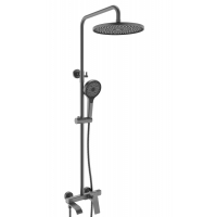 Душевая система VIEIR V343562G однорычажная, излив, ручной и тропический душ, штанга, графит металл