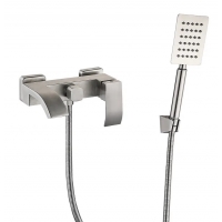 Смеситель для ванны VIEIR V303531, нержавеющая сталь, однорычажный, короткий излив, ручной душ