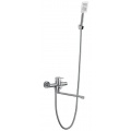 Смеситель для ванны VIEIR V313541, нержавеющая сталь, однорычажный, длинный излив, ручной душ