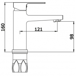 Смеситель для раковины VIEIR V393511C, однорычажный, Г-излив, черный