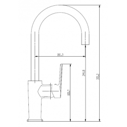 Смеситель для кухни VIEIR V073523, однорычажный, высокий излив, хром