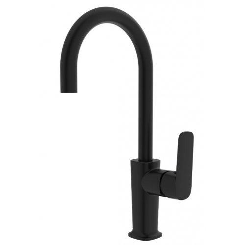 Смеситель для кухни VIEIR V073523С, однорычажный, высокий излив, черный купить в интернет магазине Санрай73
