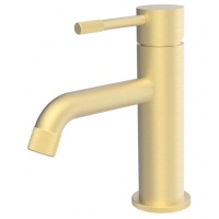 Смеситель для раковины VIEIR V402511S, однорычажный, низкий излив, золото