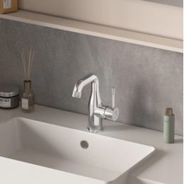 Смеситель для раковины VIEIR V403514, однорычажный, средний излив, хром