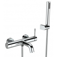 Смеситель для ванны VIEIR V403531, однорычажный, короткий излив, ручной душ, хром